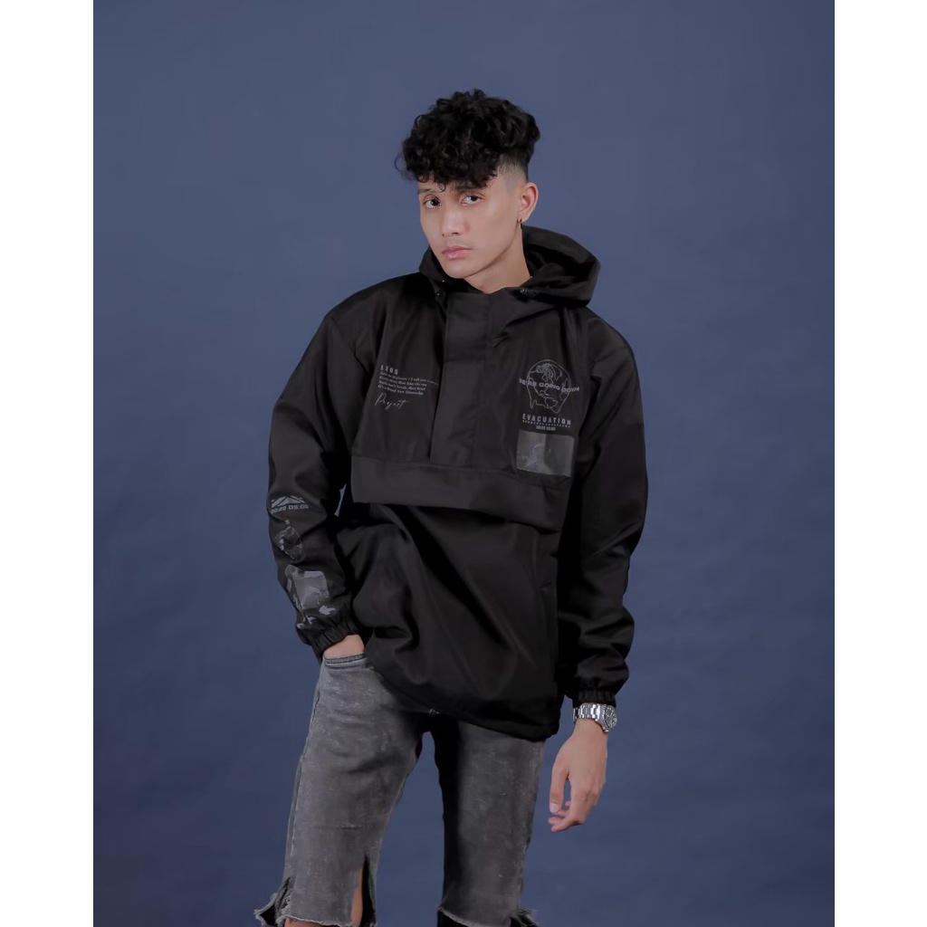 Jaket Cagoule Pria Waterproof Windbreaker - Jacket Extriem Tebal Parasut High Quality