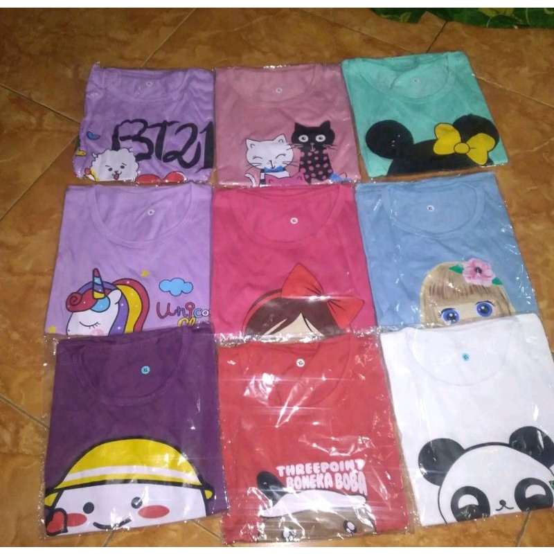 BAJU KAOS ANAK PEREMPUAN 10pcs Campur MOTIF PROMO USIA 1TAHUN-10TAHUN