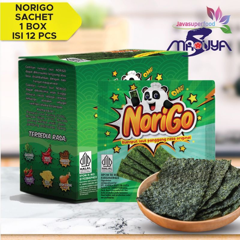 

JavaSuperfood Norigo 1 BOX / Nori Sachet Seaweed Snack 3g Rumput Laut Halal
