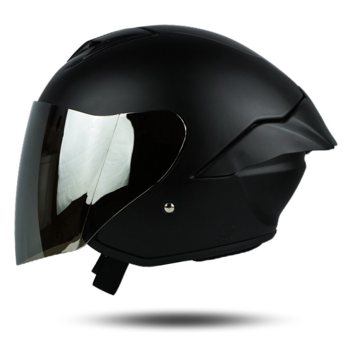 Jitsu Helm Half Face JS1 Series Black Doff Solid Premium | Helm Jitsu Original Ongkir 2KG
