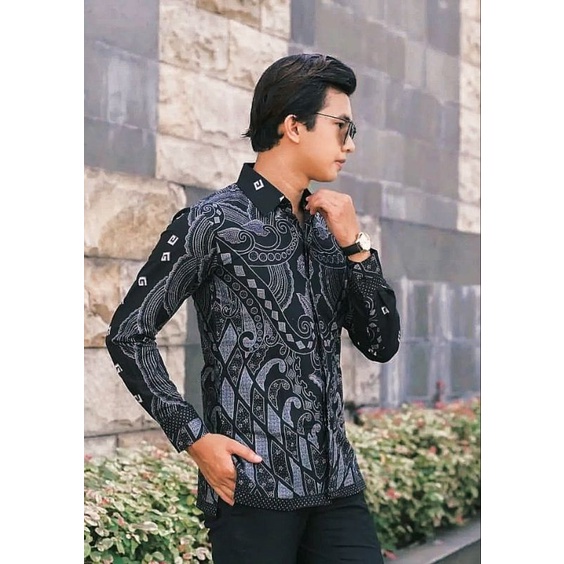 Atasan Batik Pria Lengan Panjang Kenongo Hem Padi Pekalongan M L XL