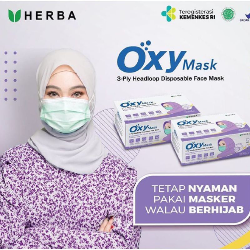 MASKER OXY 3-PLY HEADLOOP 50'S