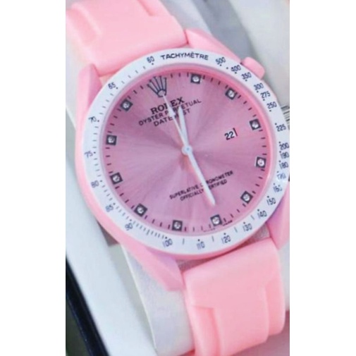 Jam Wanita RoleK Rubber /Jam Tangan Cewek Anti Air Murah