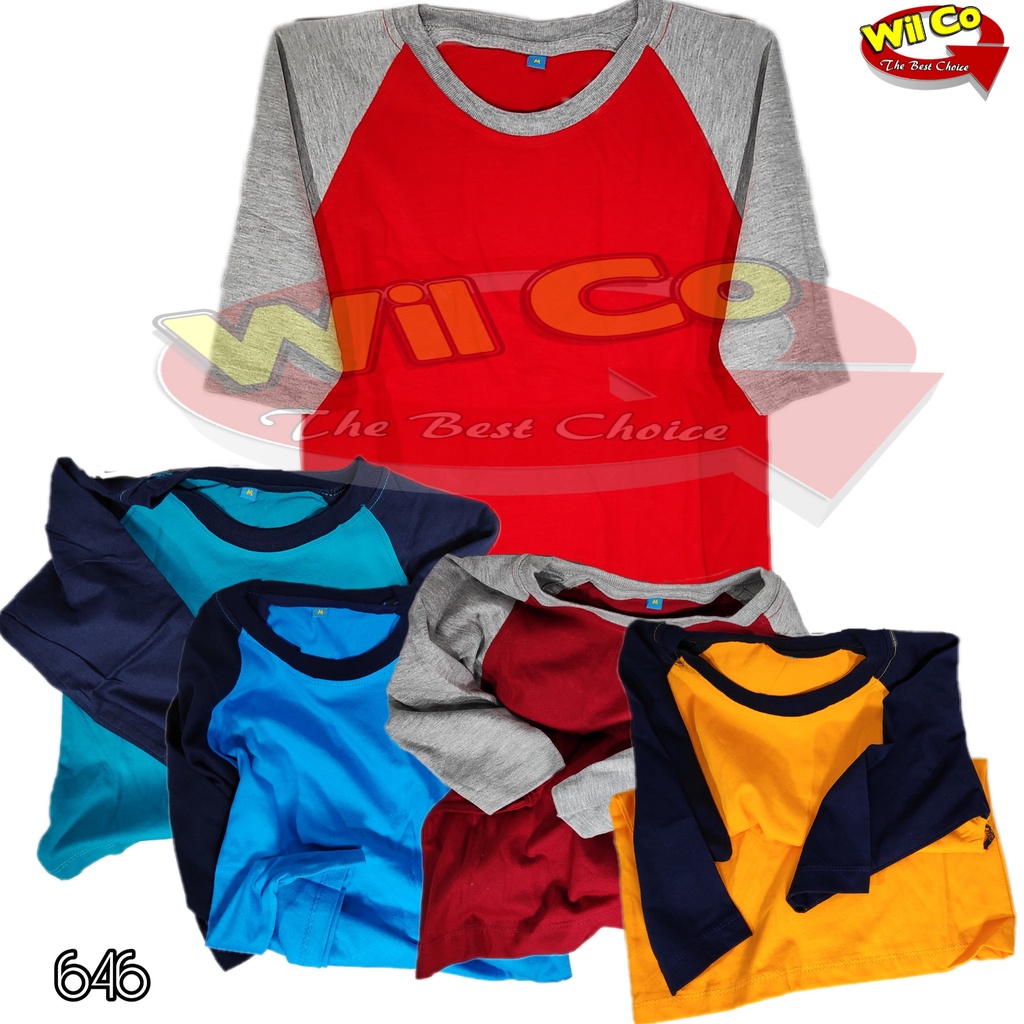 J646 Kaos Raglan Anak 3/4 Kaos Anak Pria Wanita