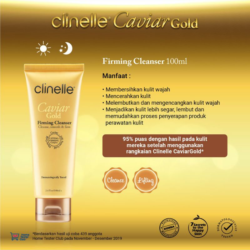 CLINELLE Caviar Gold  Firming Clenser 50ml | Pembersih Wajah | Perawatan Anti Aging