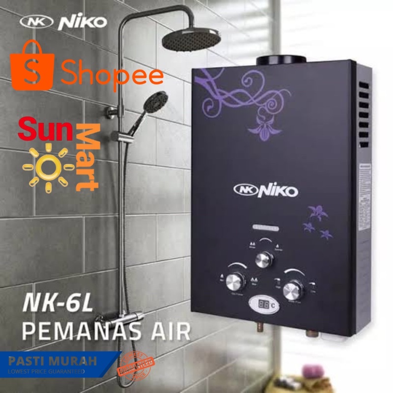 Harga Termurah!! Water Heater Pemanas Air Kamar Mandi Gas Niko