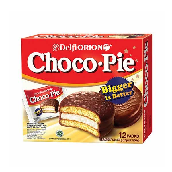 

DELFI ORION CHOCO PIE 12 PCS X 30 GR - PAI COKELAT