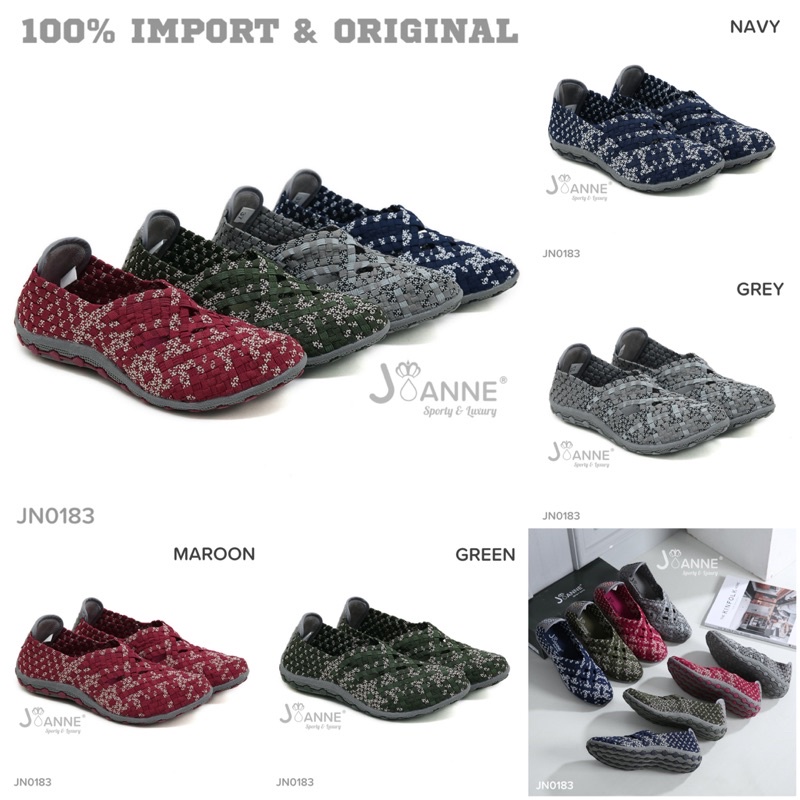 [ORIGINAL] JOANNE Rajut Knit Flats Shoes Sepatu Wanita #JN0183