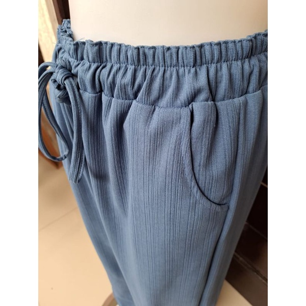 Celana Kulot Knit Tebal Jumbo Nyaman 92cm