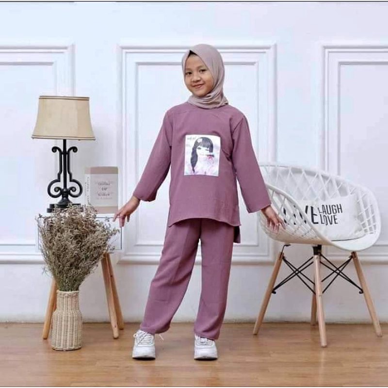 SETELAN ANAK TERBARU USIA 2-10 TAHUN l/ CRINGKLE AIRFLOW / PAKAIAN SET CRINGKLE ANAK AIRFLOW/ ONE SET ANAK BAHAN AIRFLOW