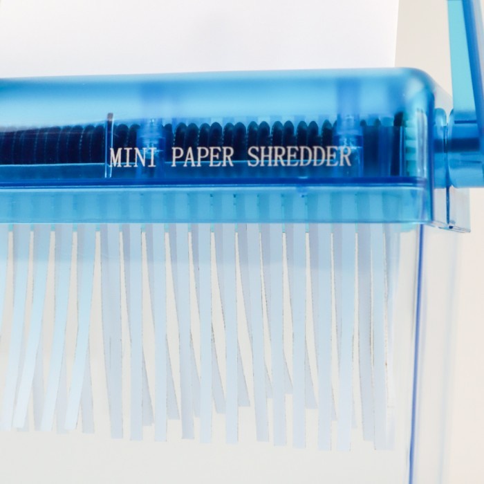 Mini Paper Shredder Penghancur Kertas Manual WST-123 Biru