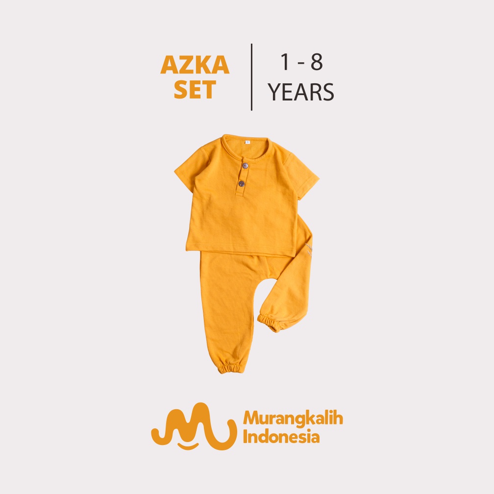 MURANGKALIH - AZKA SET | Setelan Jogger Anak 1-5 Tahun Piyama Anak Setelan Kancing Dua Anak Celana Jogger Dan Baju Anak Setelan Polos