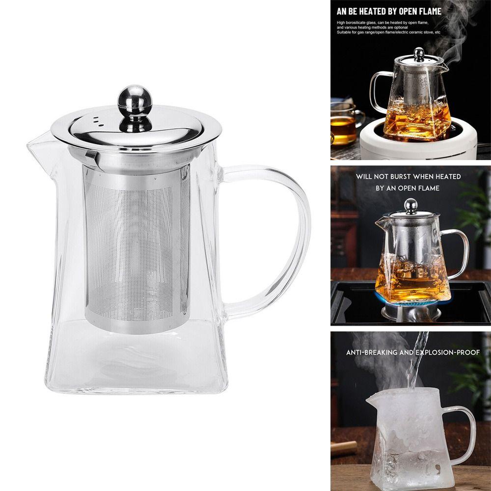 Solighter 750ML Teko Kaca Aksesoris Dapur Luar Ruangan Travel Cooker Menebal Tahan Panas Teko Portabel