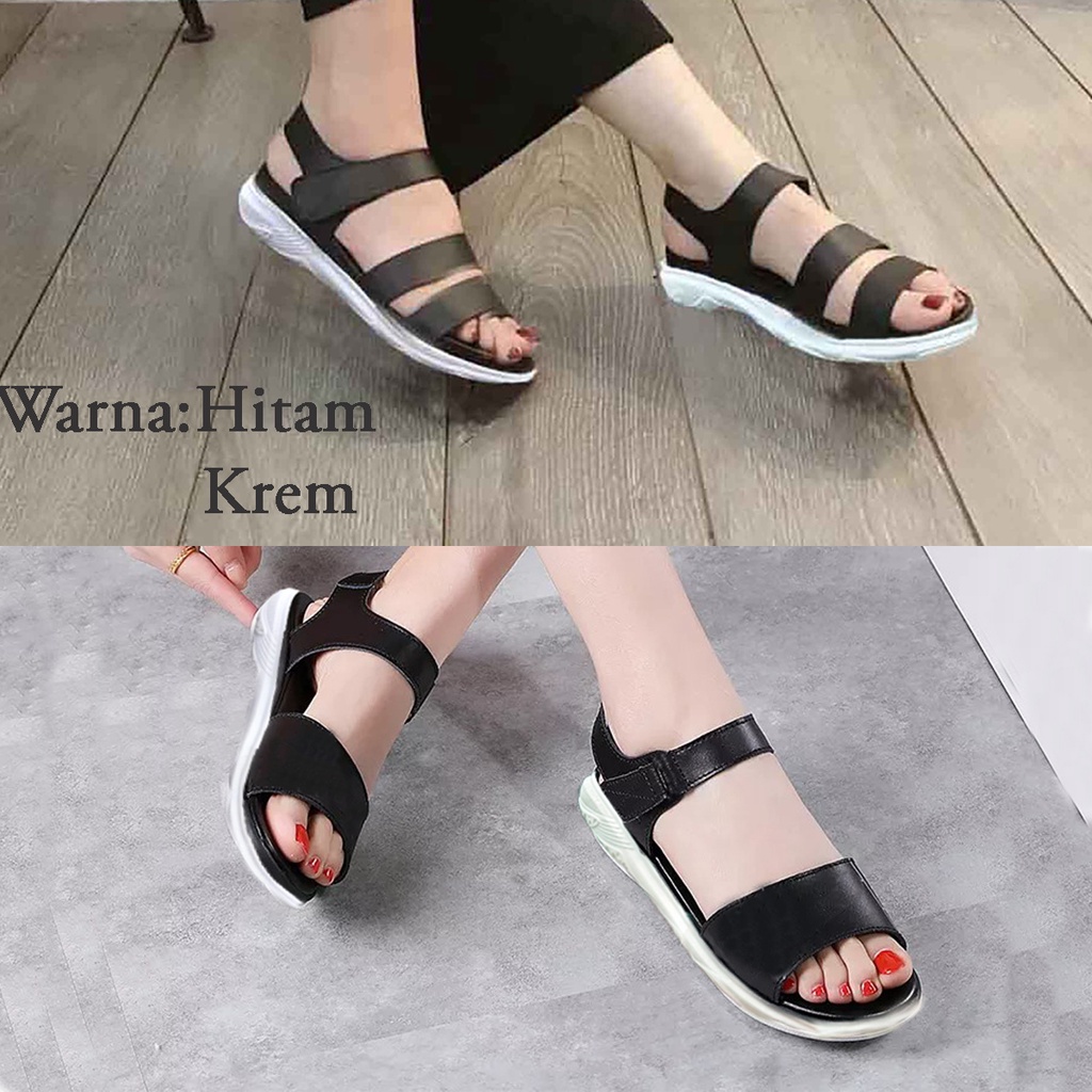 SANDAL TALI PEREMPUAN MODEL KOREA SANDAL WANITA TALI BELAKANG MURAH CASUAL  SENDAL CEWEK SLINGBACK TALI BELAKANG