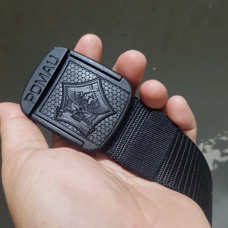 GESPER POMAU POLISI MILITER ANGKATAN UDARA GRAFIR LASER TIMBUL HITAM