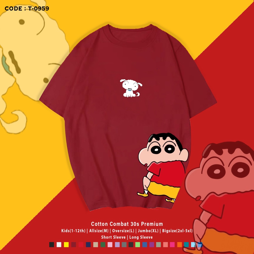 T-Shirt Bergambar Shin-chan Side / Atasan Wanita / Kaos Termurah