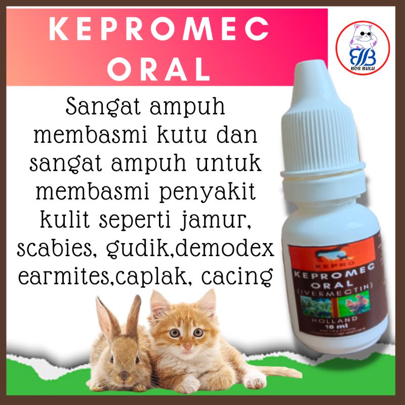 kepromec oral obat cacing kutu jamur sacbies gudic penyakit kulit kucing 10ml