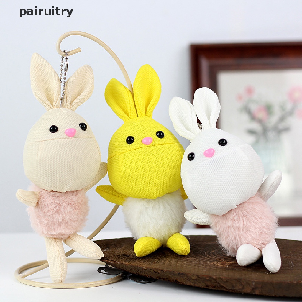 Prt 1Pc Boneka Kelinci Lucu Boneka Plush Animal Bunny Mainan Boneka Gantungan Kunci Untuk Hadiah Anak PRT