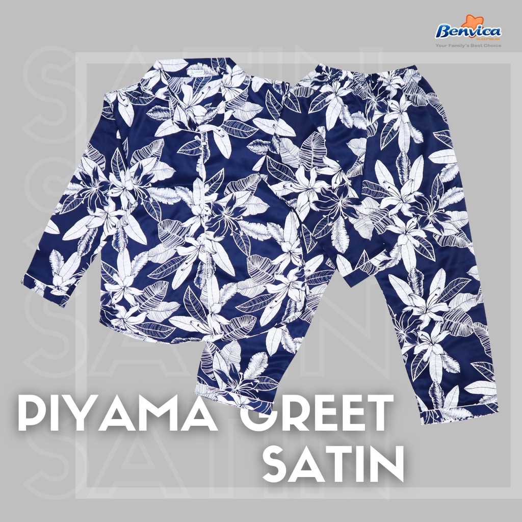 BAJU TIDUR PIYAMA CELANA PANJANG SATIN PREMIUM GREET