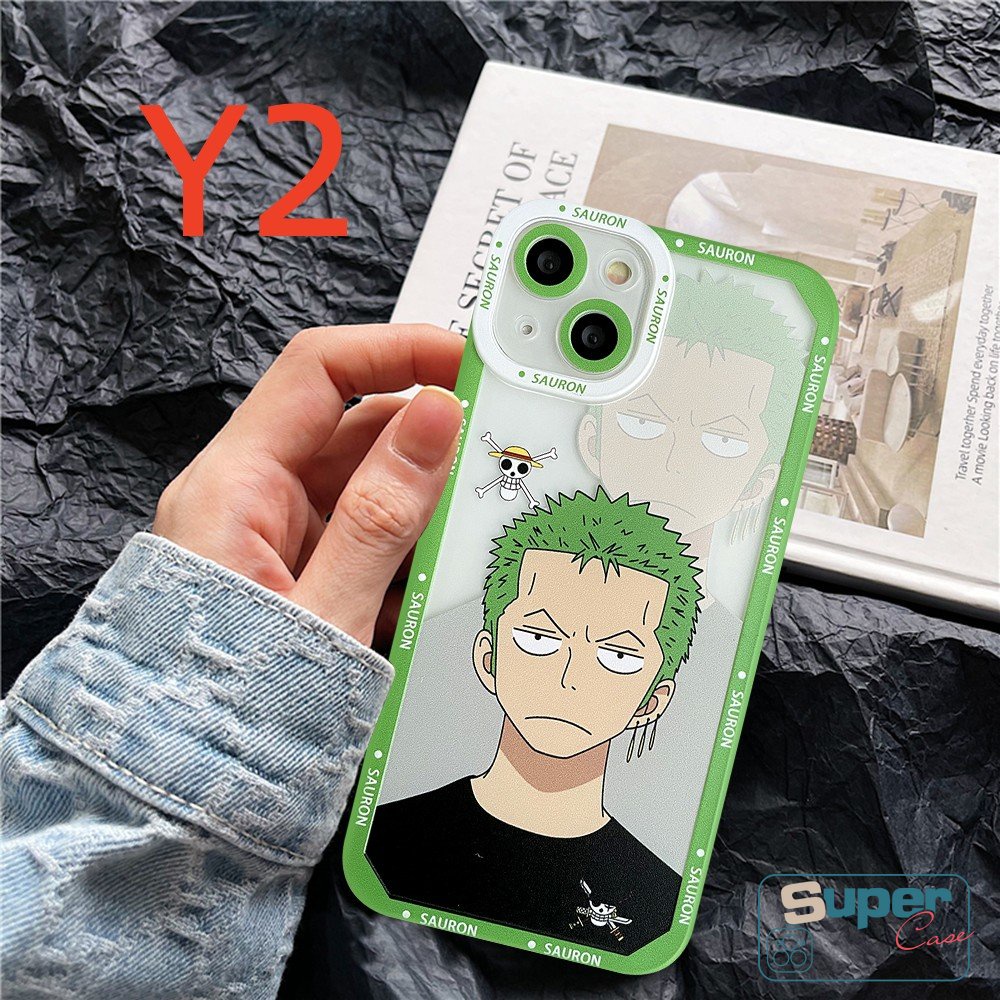 Casing Kartun Anime One Piece Luffy Zoro Case Kompatibel Untuk iPhone 7Plus 8Plus 11 14 13 12 Pro Max XR X XS Max 6 6s 8 7 Plus SE 2020 TPU Lembut Shockproof Angel Eyes Cover