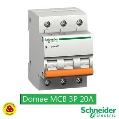 Mcb 3P 20A Domae Schneider Dom11350Sni Mcb 3 Phase 20 Ampere