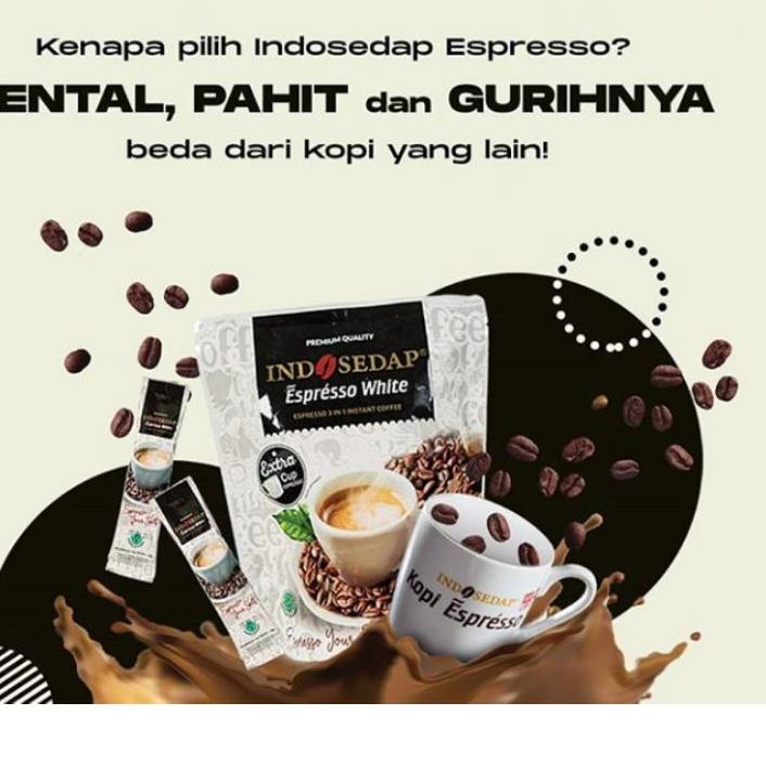 

ふ INDOSEDAP espresso white (isi 6 sachet free mini mug) ☝