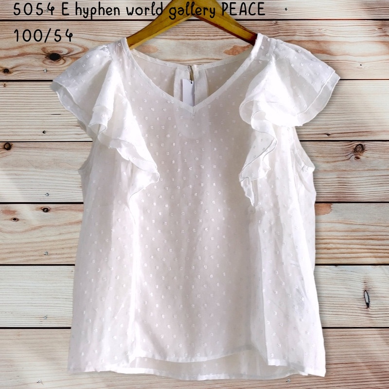 5054 E HYPHEN WORLD GALLERY PEACE BAJU IMPORT MURAH ATASAN BLOUSE PUTIH