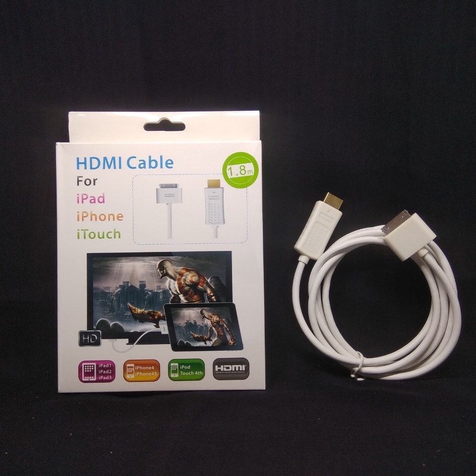 Kabel HDMI Adapter Video 30-pin Ke Hdmi Untuk Ipod I Pad 2 3 Iphone 4 4s 2g 3g
