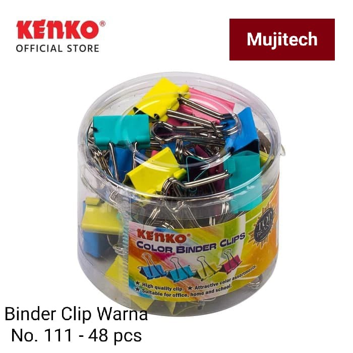 

1 DRUM BINDER CLIP COLOR 111 48 Pcs WARNA KENKO