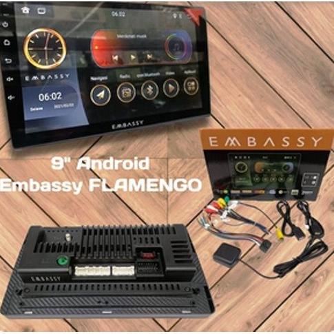 HEADUNIT DOUBLEDIN ANDROID 9 INCH EMBASSY RAM 2/32GB EMBASSY FLAMENGO UH54O56K