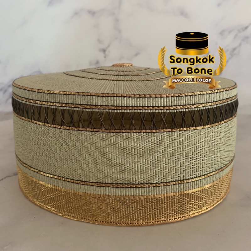 Songkok Recca Tembaga Gold Super Premium - Songkok Bugis - Songkok To Bone