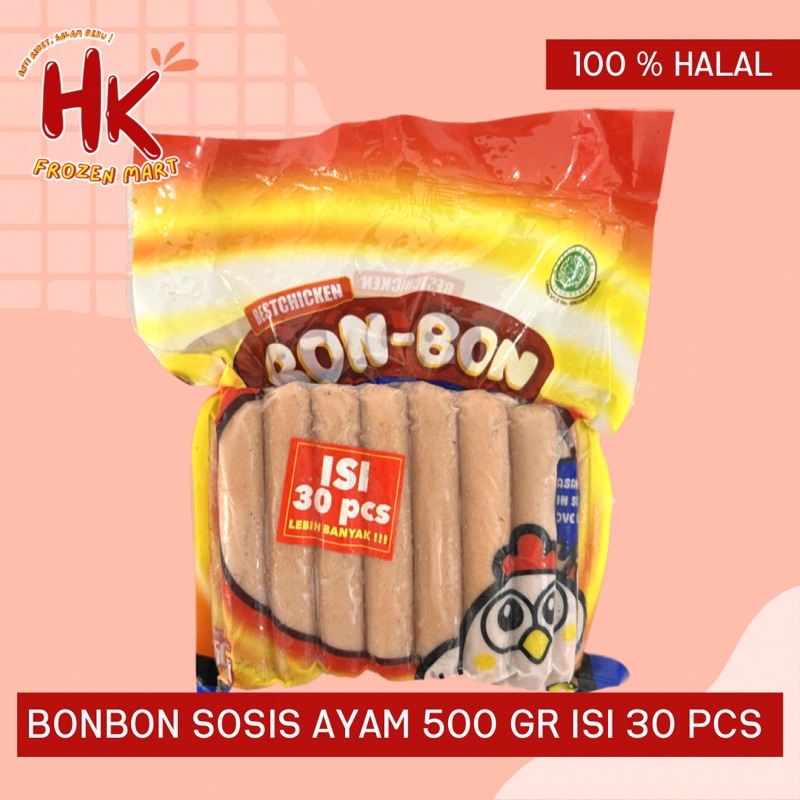 

Bon Bon Sosis Ayam 500 gr isi 30 pcs / bonbon bakso bakar grill isian seblak suki / Hk Frozen Mart