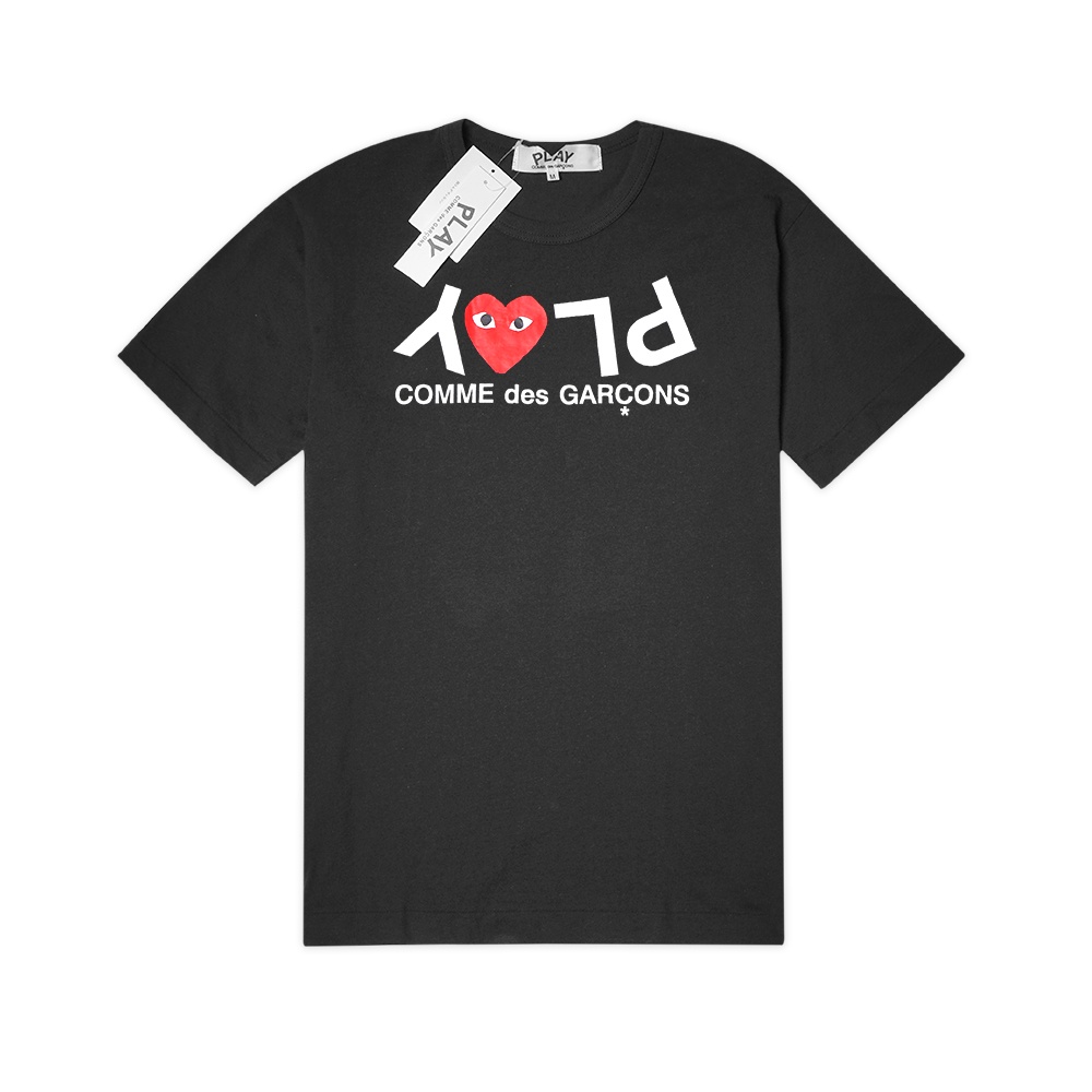 CDG Play Inverted Text T-Shirt Black