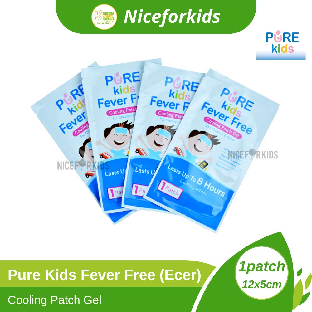 Pure Kids Fever Free Cooling Patch Gel ECER 1patch / Stiker Penurun Panas untuk Anak