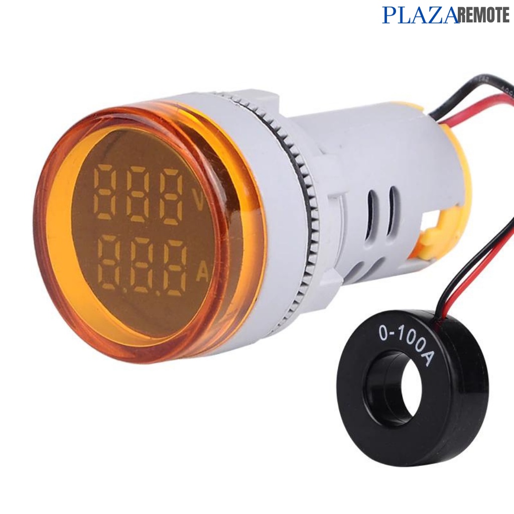 PILOT LAMP VOLTMETER + AMPERE DIGITAL AD16-22MM PENGUKUR AC 50-440V 0 - 100A