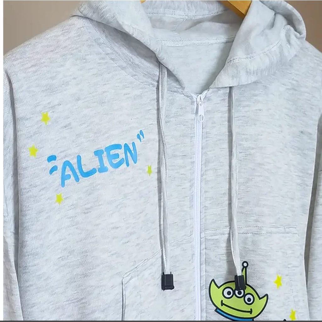 ALIEN CROOPE ZIPER HOODIE WANITA | JACKET SLETING OVERSIZE WANITA | KOREAN STYLE