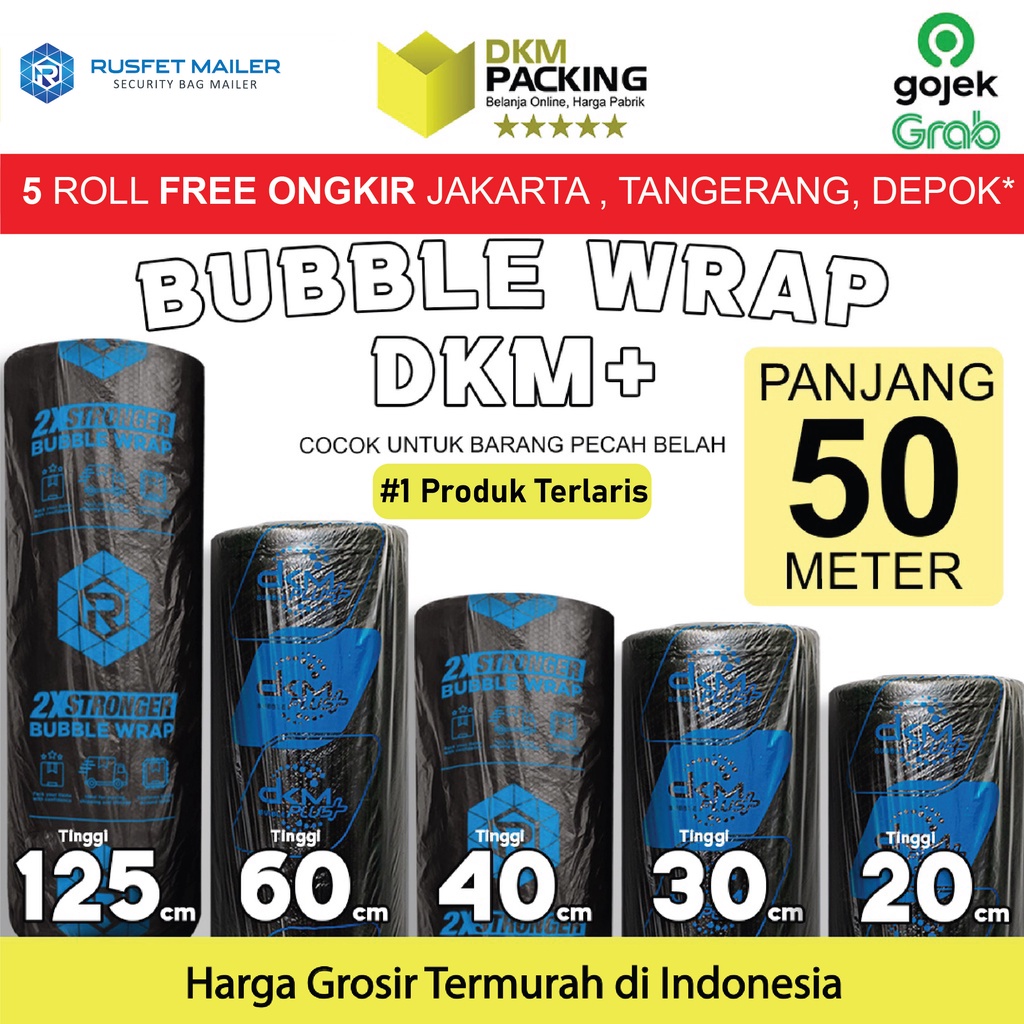 

Plastik Bubble Wrap Hitam 50 Meter Bubblewrap DKM PLUS Bubblewrap ROLL