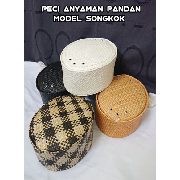 PECI/KOPIAH UNIK | PECI ANYAMAN PANDAN MOTIF SONGKOK