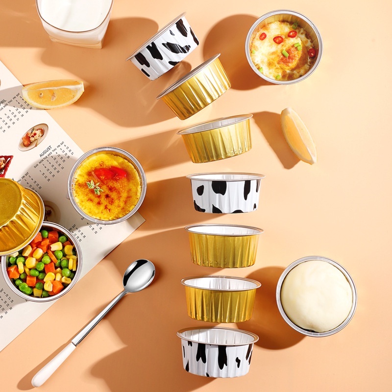 10pcs /Set Reusable Aluminium Foil Tin Cup/ Cetakan Kue Puding Air Fryer Multifungsi/ Alat Masak Udang Bihun Dapur
