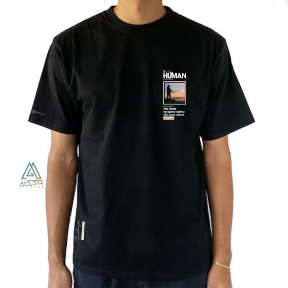 Kaos Simple keren katun combed hitam