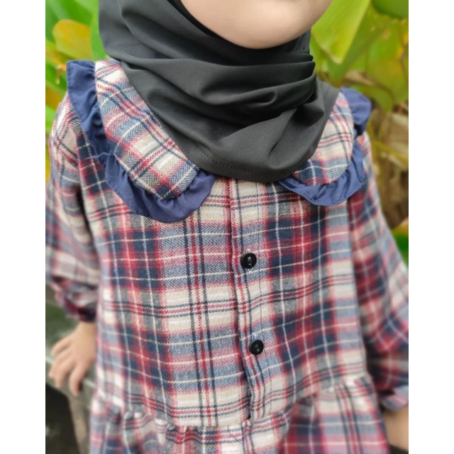 Gamis Anak Flanel 1-6Tahun | Gamis Anak Lebaran 2023 Kekinian | Gamis anak Motif kotak kotak