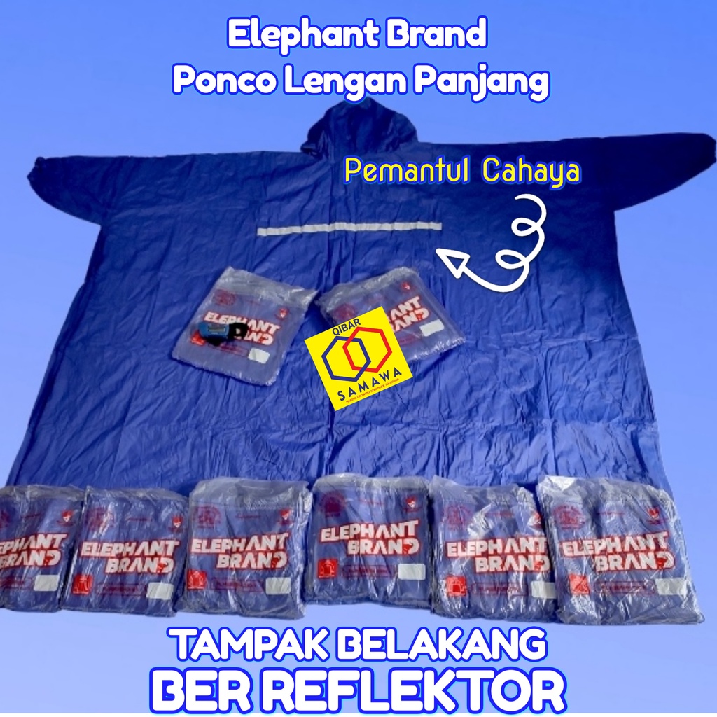 Jas Hujan Elephant Brand - MEDIUM 210 PONCO LENGAN Cocok Untuk Berat Badan 55kg Sampai 80kg