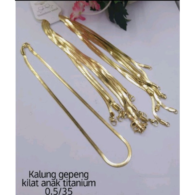 SD572. Kalung titanium anak anak anti karat ukuran 35 cm