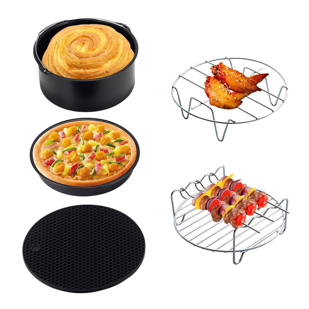 Terlaris Air Fryer Aksesoris Cocok Semua Airfryer 3qt - 5 8QT Baking Basket Pizza Plate Grill Pot Alat Masak Dapur Untuk Pesta