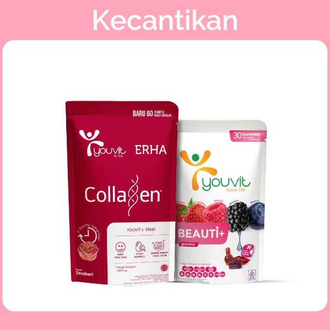 Youvit x Erha Collagen & Beauti+ 1 Pouch 30 Hari untuk Kulit & Rambut
