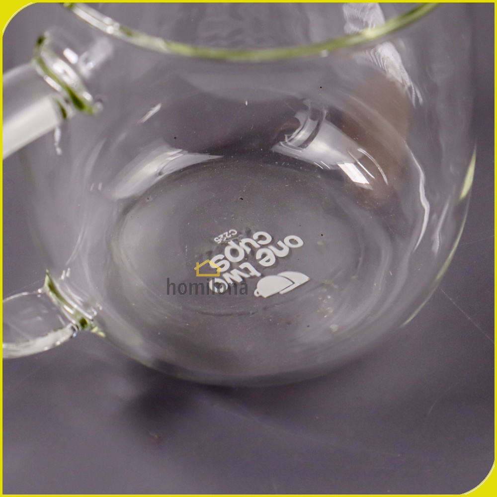 One Two Cups Gelas Cangkir Teh Tea Cup Mug 320ml 420ml with Infuser Filter C225 Transparent