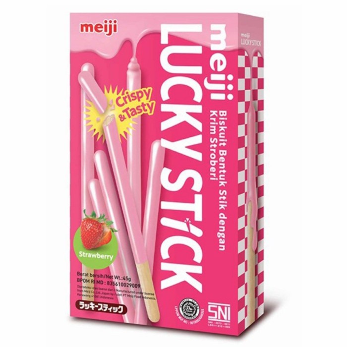 

Meiji Lucky Stick Strawberry / Biskuit Stick Stroberi 45 Gr