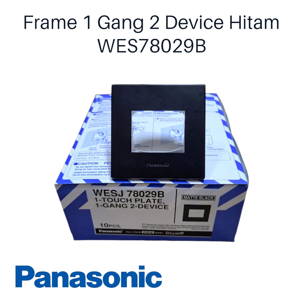 Panasonic Frame Saklar 1 Gang 2 Device Hitam WESJ 78029B Minimalis