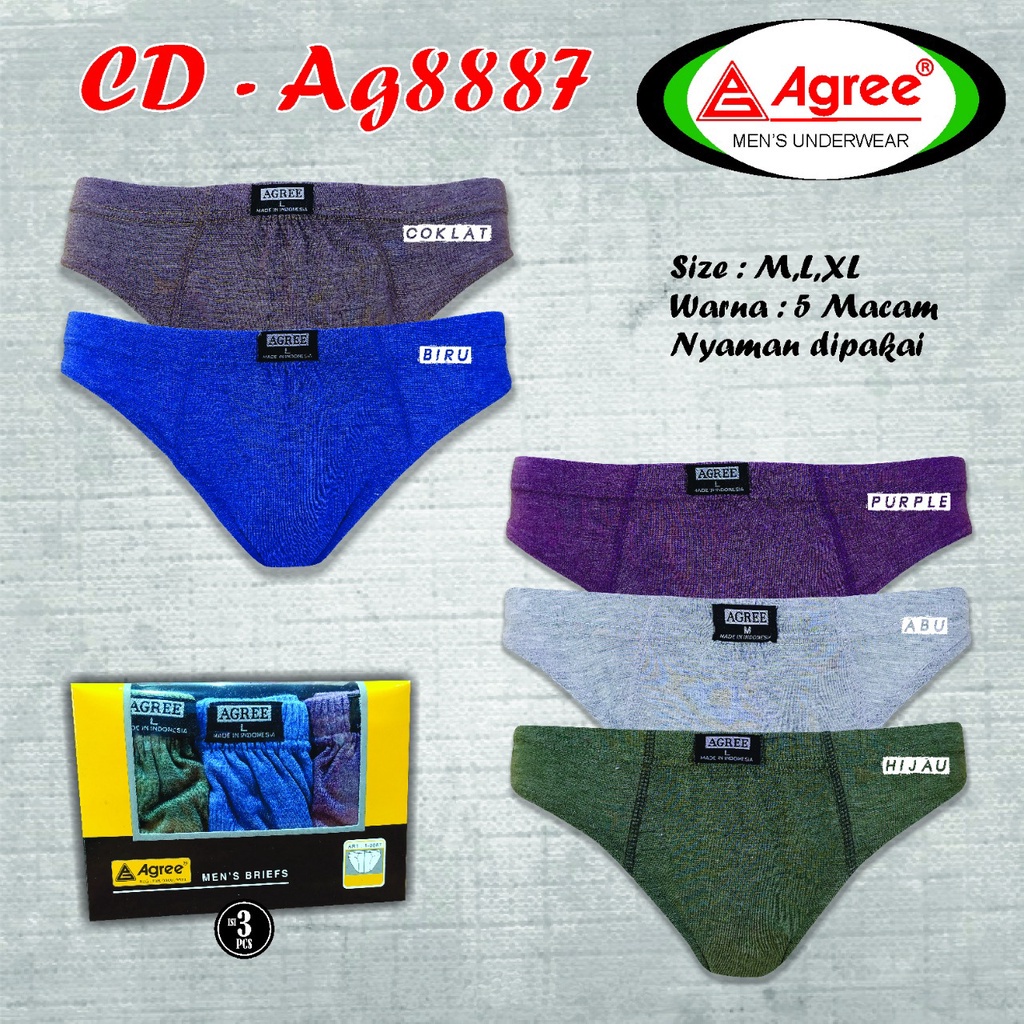 JH Celana Dalam Man Agree 8886, Agree 8889, Agree 8887 (ISI 3 PCS) Termurah
