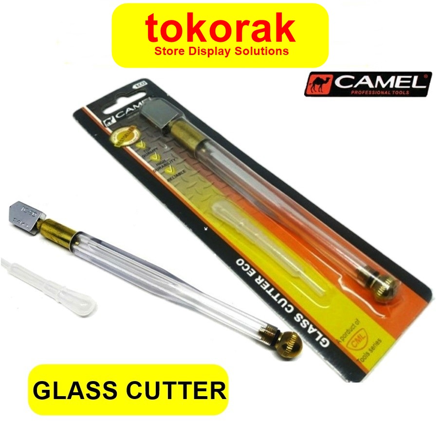 PISAU POTONG KACA CAMEL ECO ALAT PEMOTONG KACA GLASS CUTTER ISI MINYAK